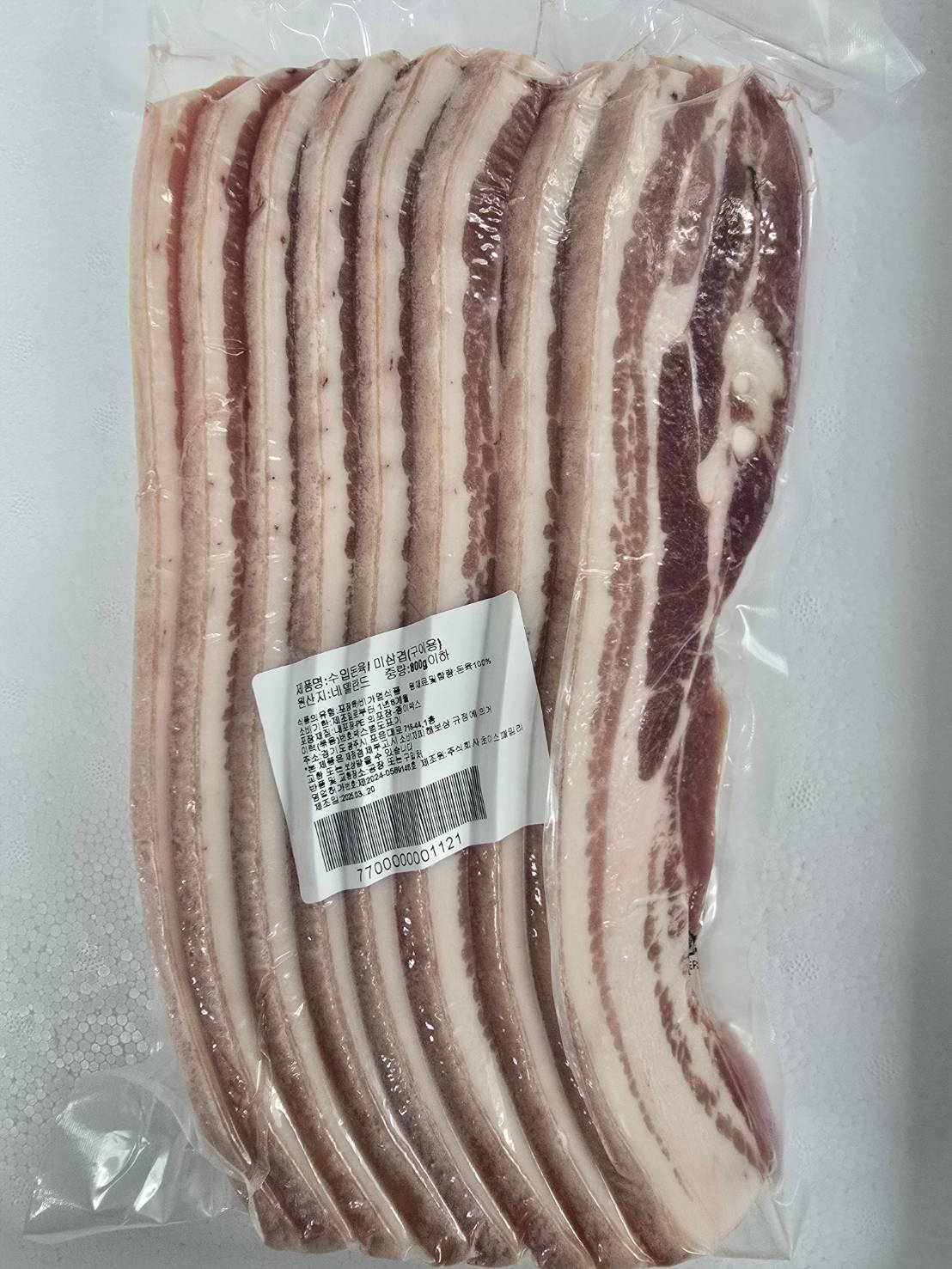 B108…냉동 삼겹살 800g…หมูสามชั้นหั่น 800g