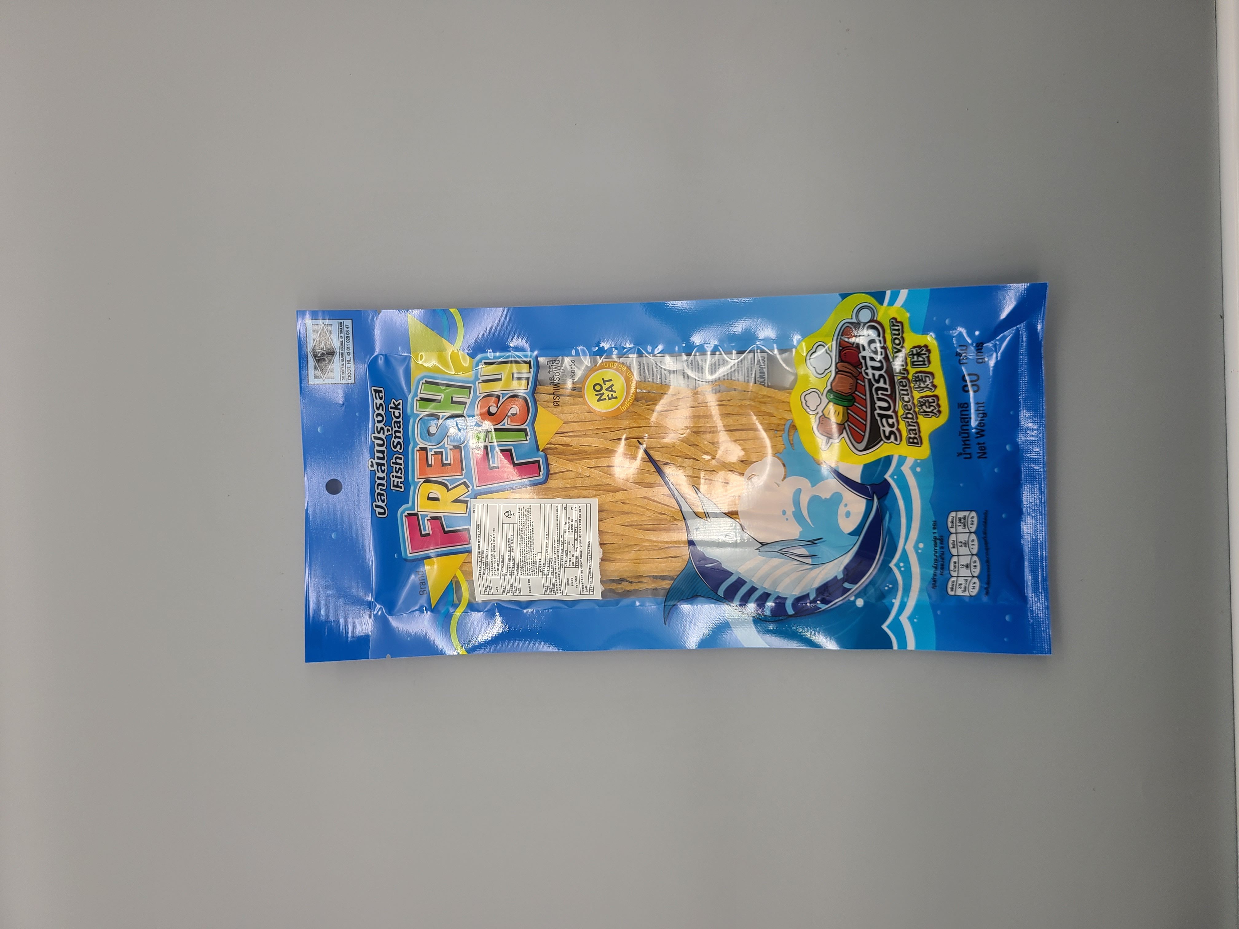 E107…빠센-파랑 80g…ปลาเส้นรสบาบิคิว 80g